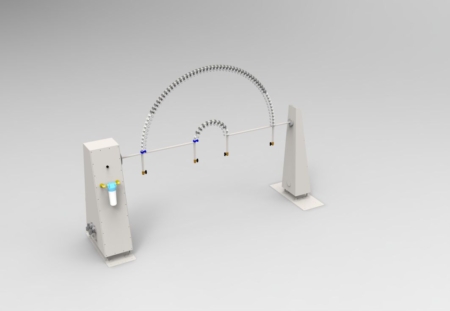 Schwenkrohranlage SRA 1200 mit Gegenlagersäule und zwei Schwenkrohren